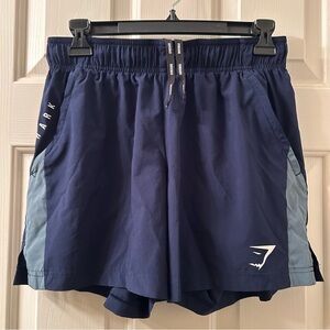 Gymshark Sport 5” Short Heavy Blue Iron Blue Size Small Slim Fit Zipped Pocket